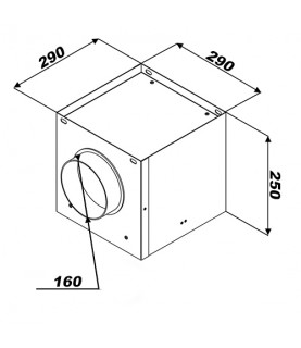 Plenum box pre vírivý anemostat Ø 160 mm / 290 x 290 mm